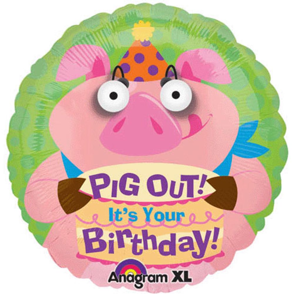 18" Birthday Pig Eye-poppers
