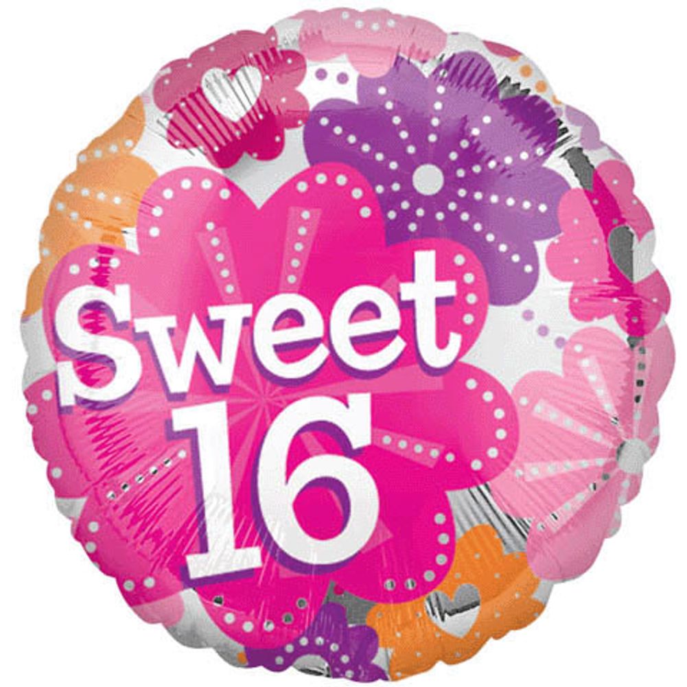 18" Sweet 16 Flowers Vlp