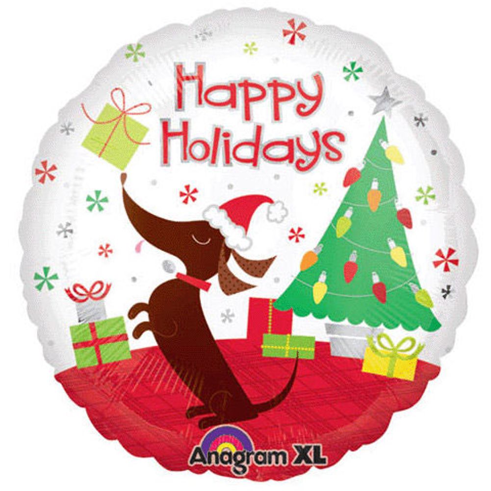 18" Happy Holidays Puppy