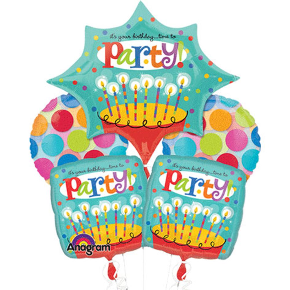 Perfect Time To Party Bouquet of Balloons (5pc)