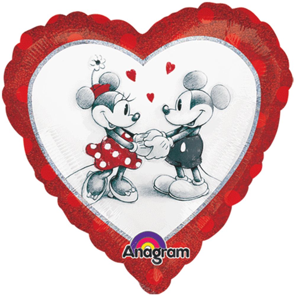 18" MICKEY & MINNIE LOVE HOLOGRAPHIC