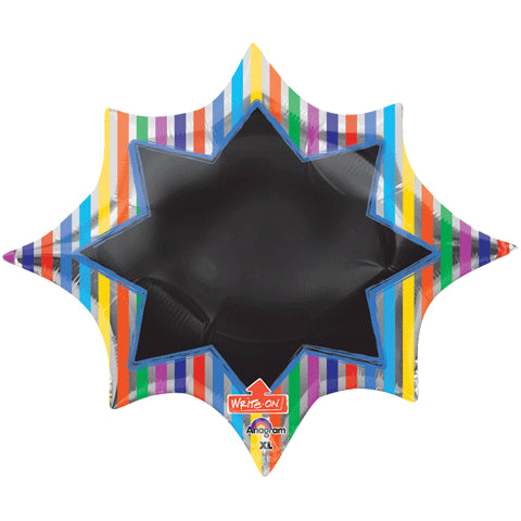 Multi-Stripe Burst Black Board Write-on Super Shape