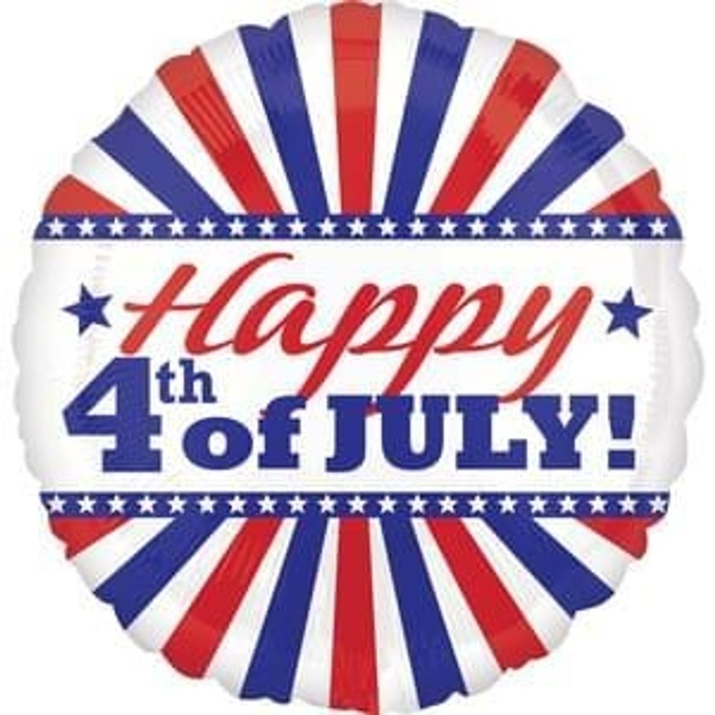 18" HAPPY 4TH OF JULY STRIPES VLP HX