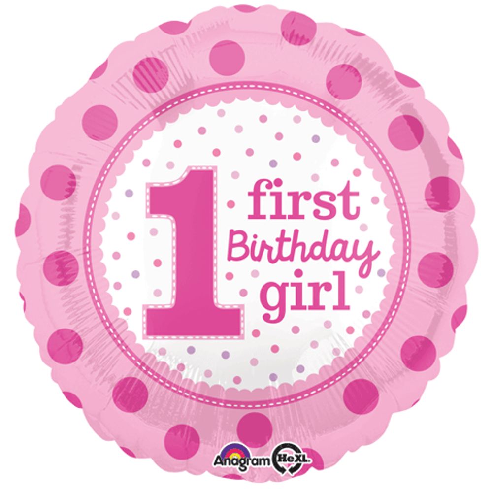 18" 1ST BIRTHDAY GIRL HX