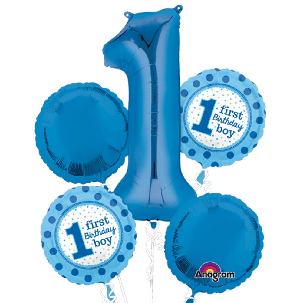 1ST BIRTHDAY BOY BOUQUET OF BALLOONS