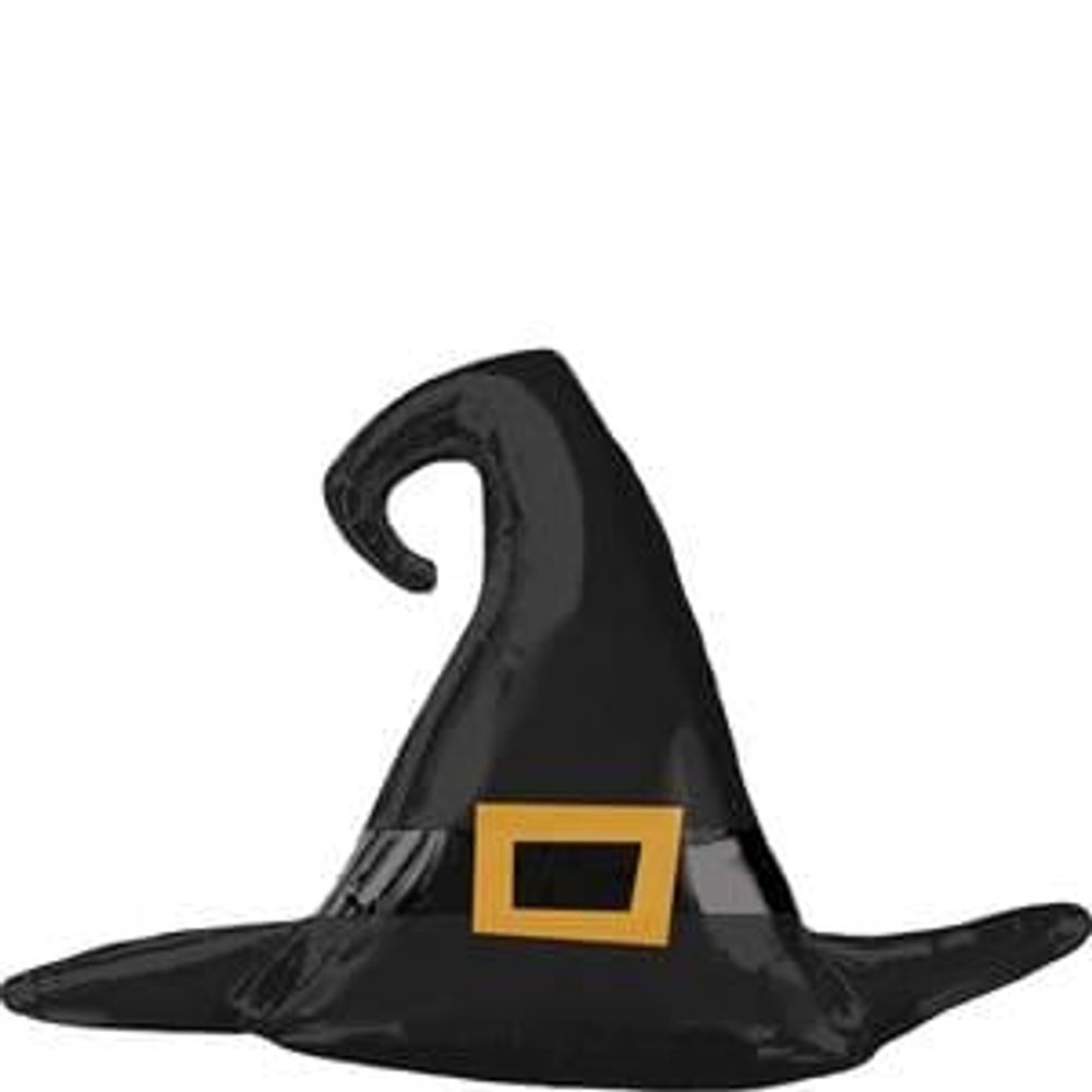 SATIN BLACK WITCH HAT SUPER SHAPE