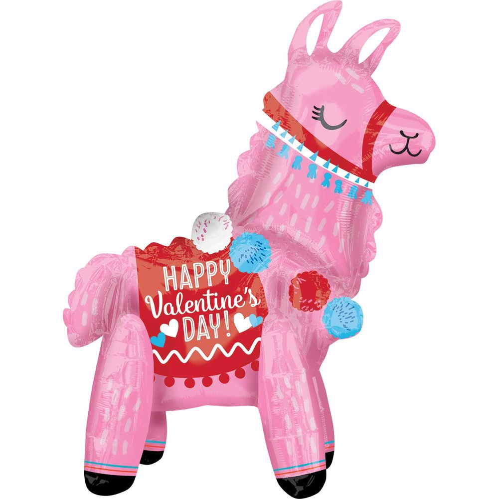 22" Standing Valentine Llama Multi-balloon Foil Balloon (1ct)