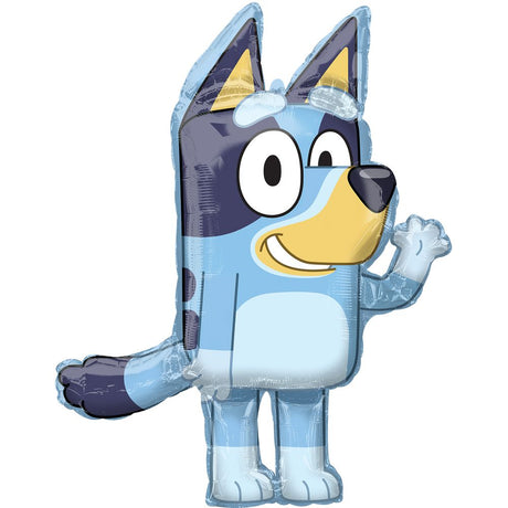 32" Bluey Super Shape Foil Balloon perfect for birthday celebrations, adds vibrant color and joy to Bluey-themed parties.