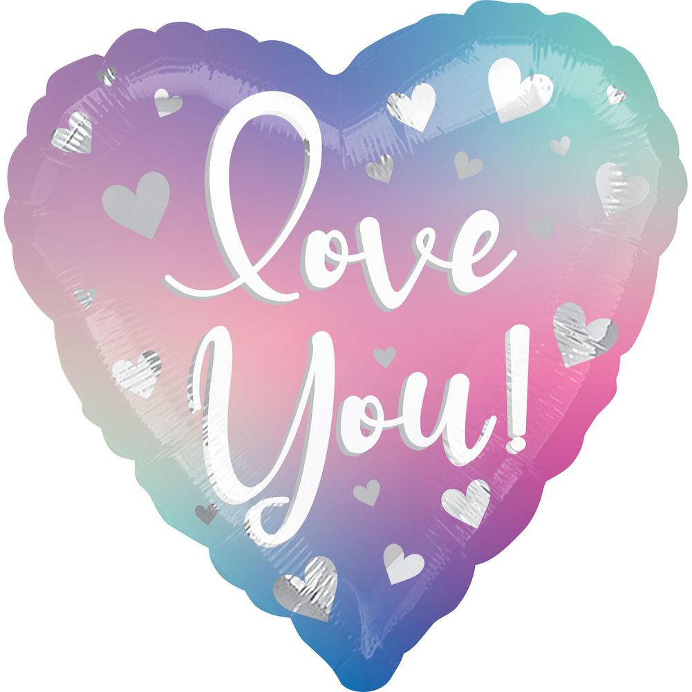 18" Love You Filtered Ombre Foil Balloon (1ct)