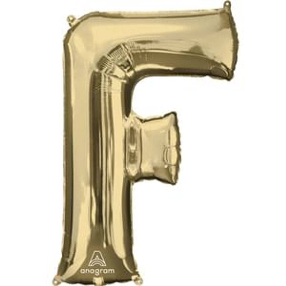 34" Letter F White Gold Foil Balloon (1ct)