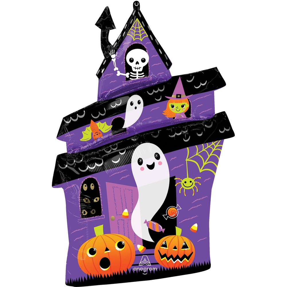 Halloween Haunted House Mylar Party Foil Balloon 32''