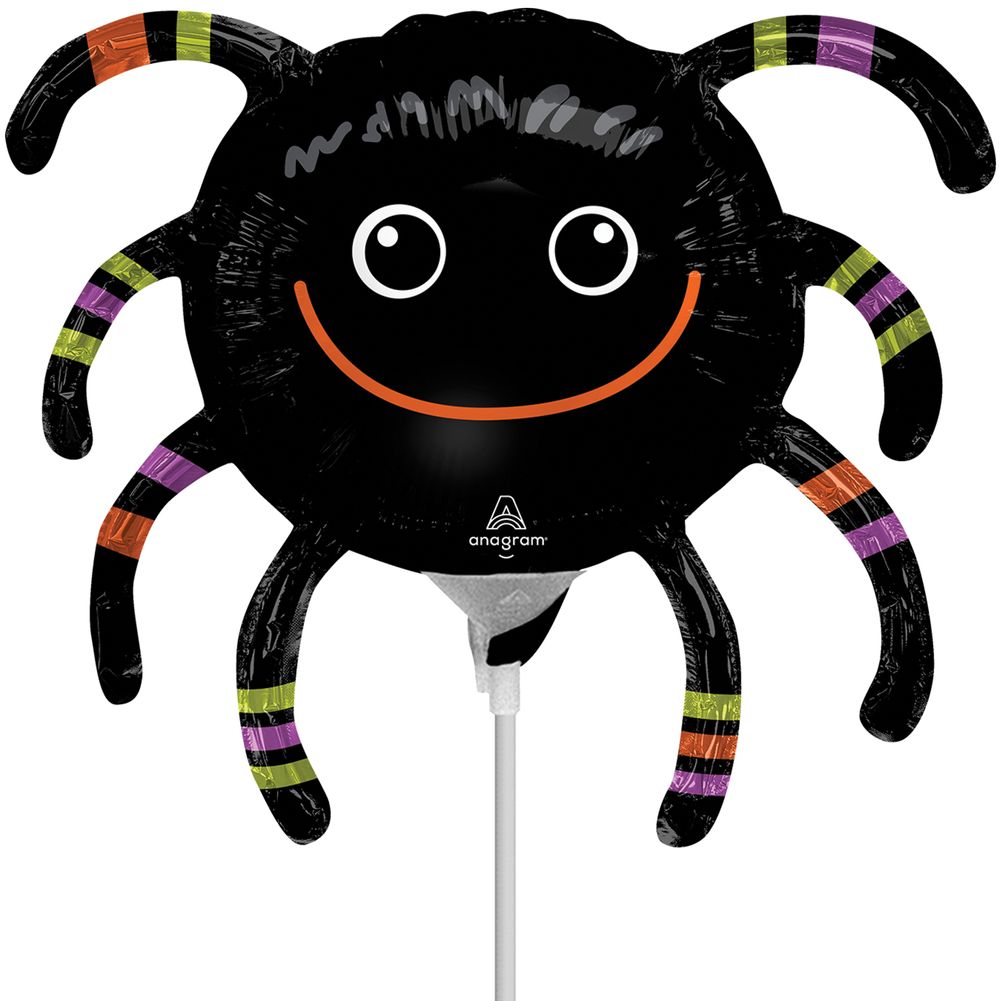 Smiley Spider Foil Mylar Party Mini Shape Balloon 14"