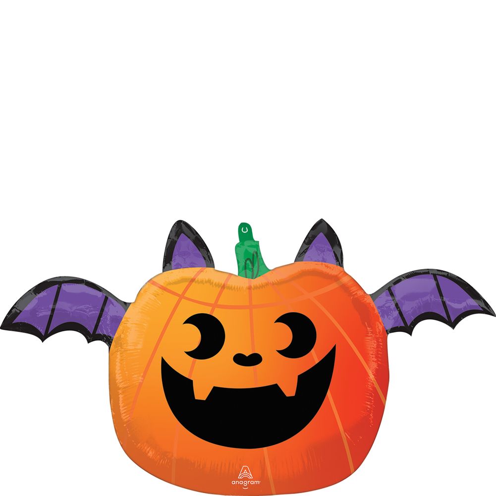 Fun & Spooky Pumpkin Bat Mylar Party Foil Balloon 26''