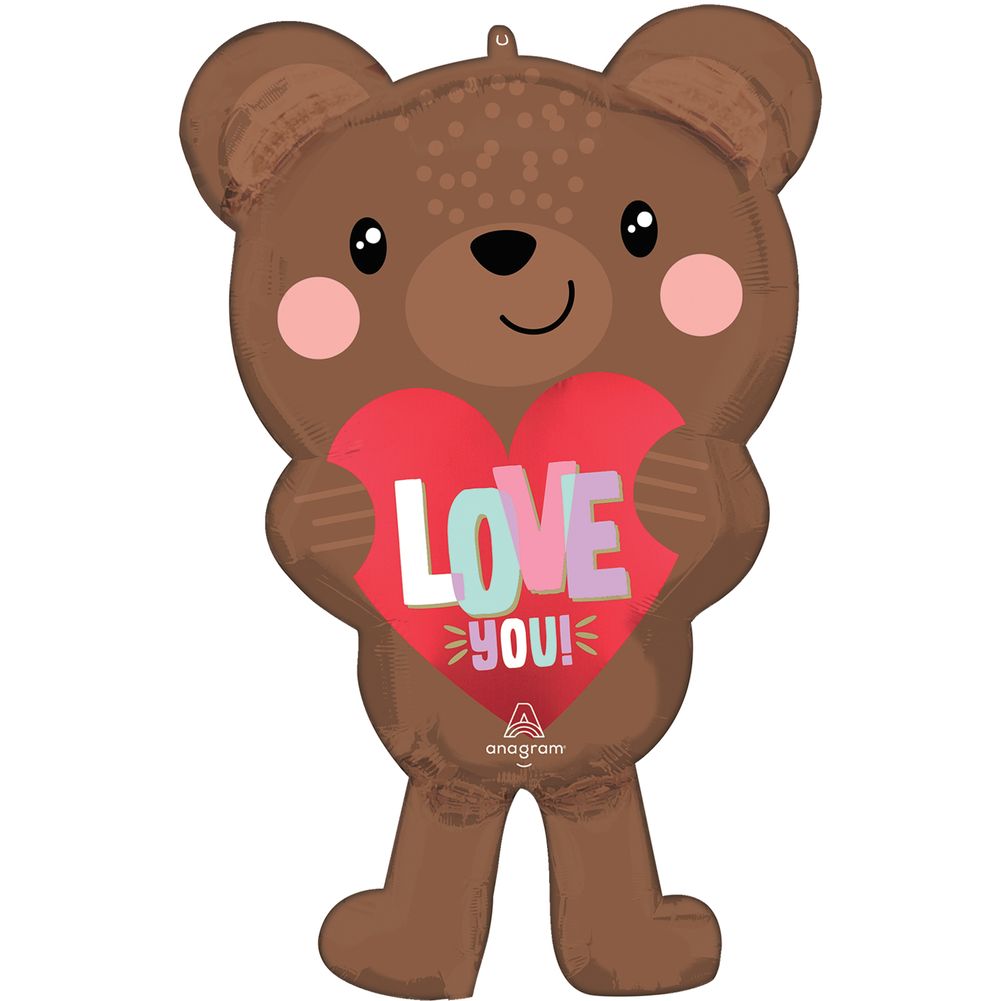 34" Satin Love Bear Super Shape Foil Balloon (1ct)
