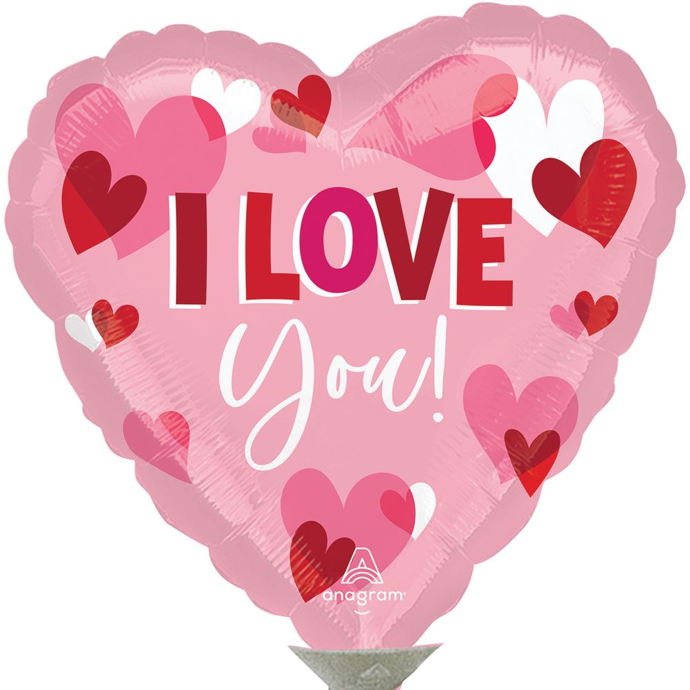 4" I Love You Playful Hearts Micro Foil Balloon (1ct)