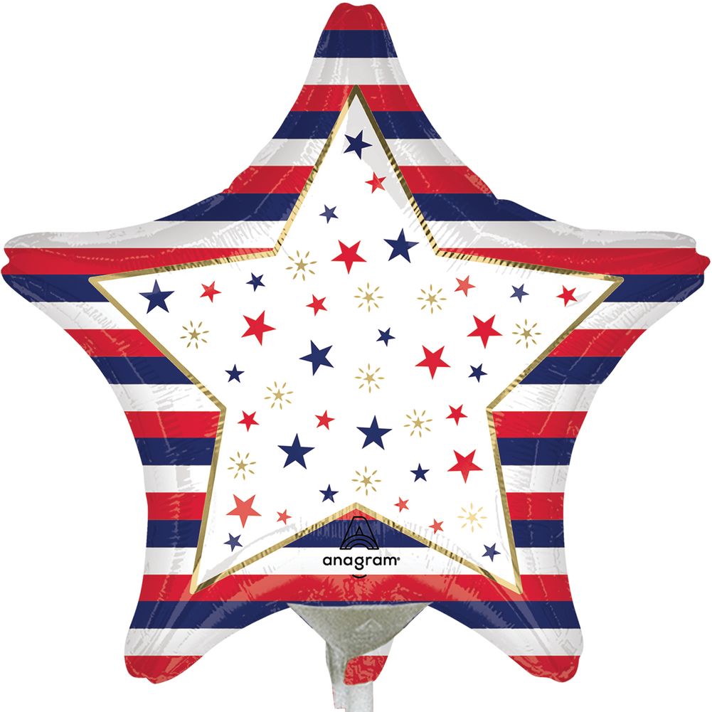 Patriotic Stars & Stripes Mini Foil Balloon (1ct)