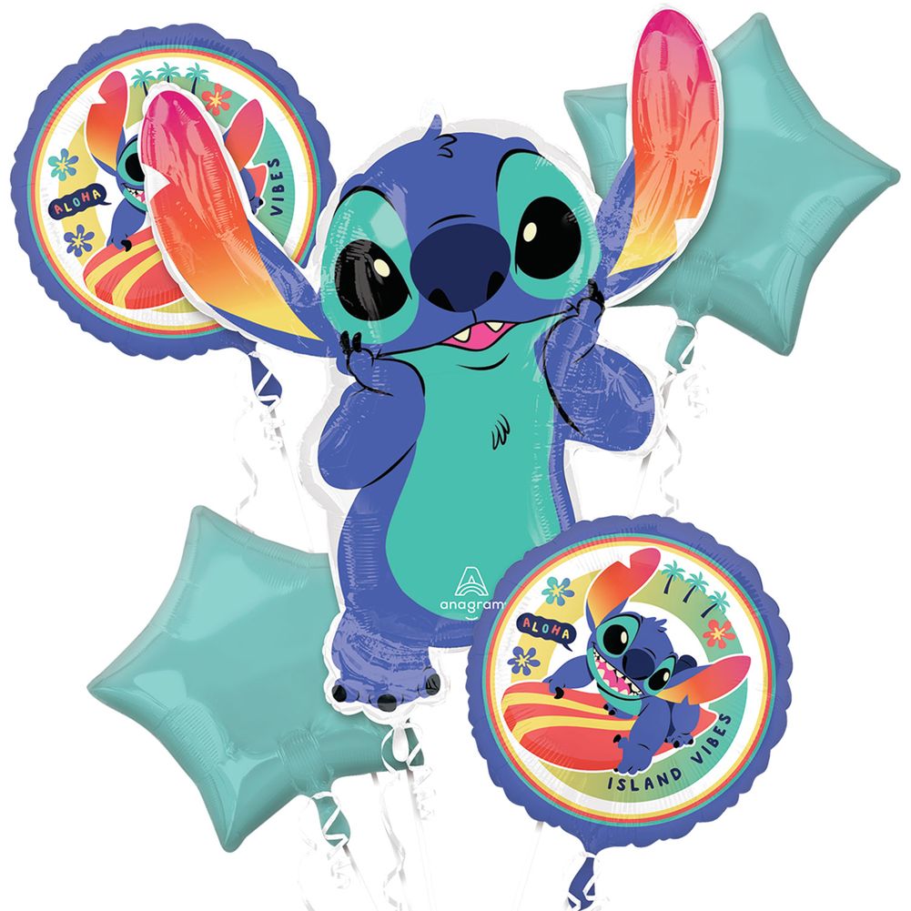 Lilo and Stitch Bouquet of Balloons (5pc)