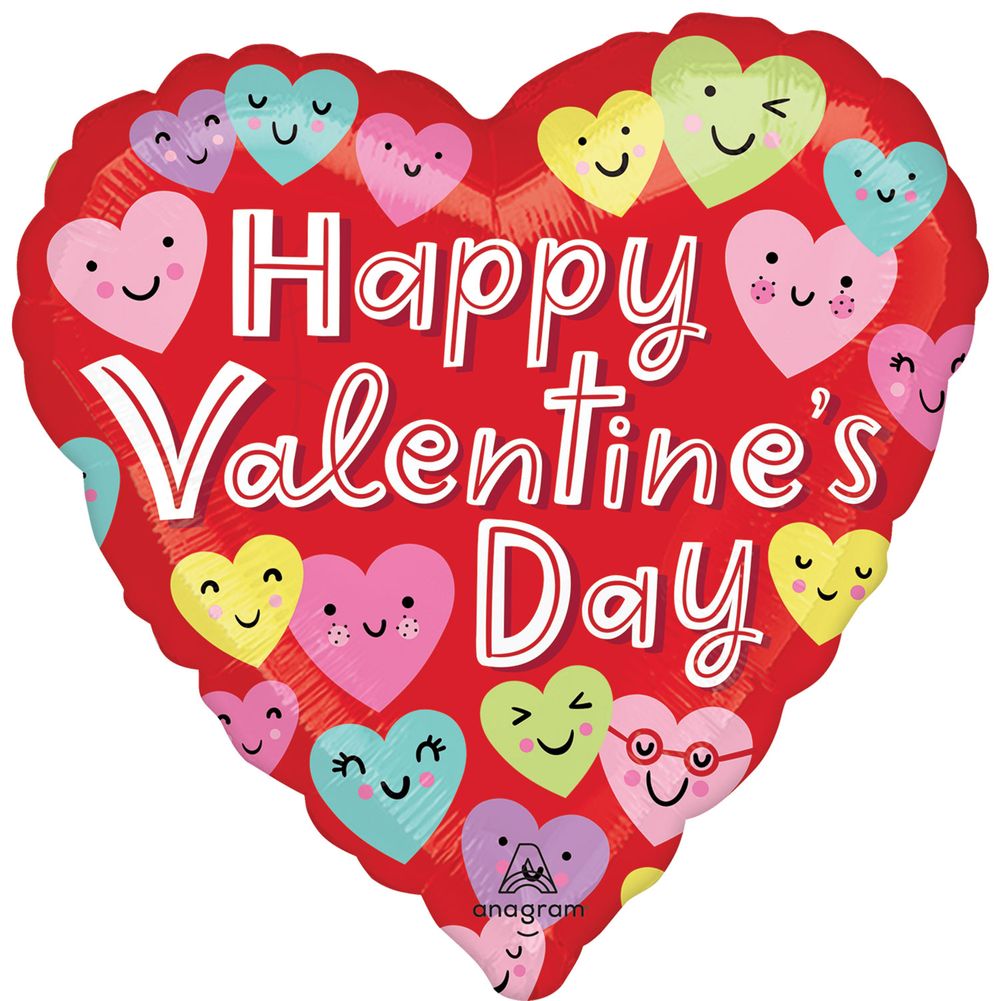 18" Happy Hearts Valentine Foil Balloon (1ct)