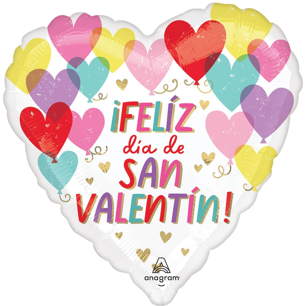 18" Hearts On Hearts Spanish Valentine Foil Balloon (1ct)