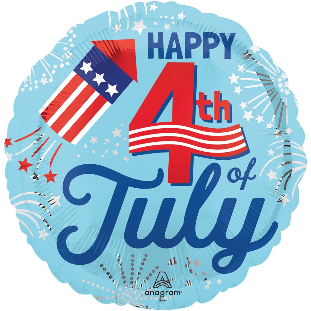 18" 4th Of July Bursts Foil Balloon (1ct)