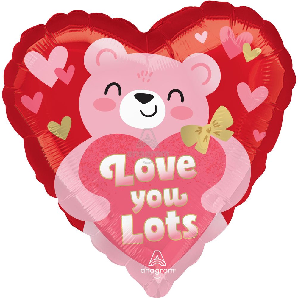 18" Love You Blush Bear Hugs Foil Balloon (1ct)