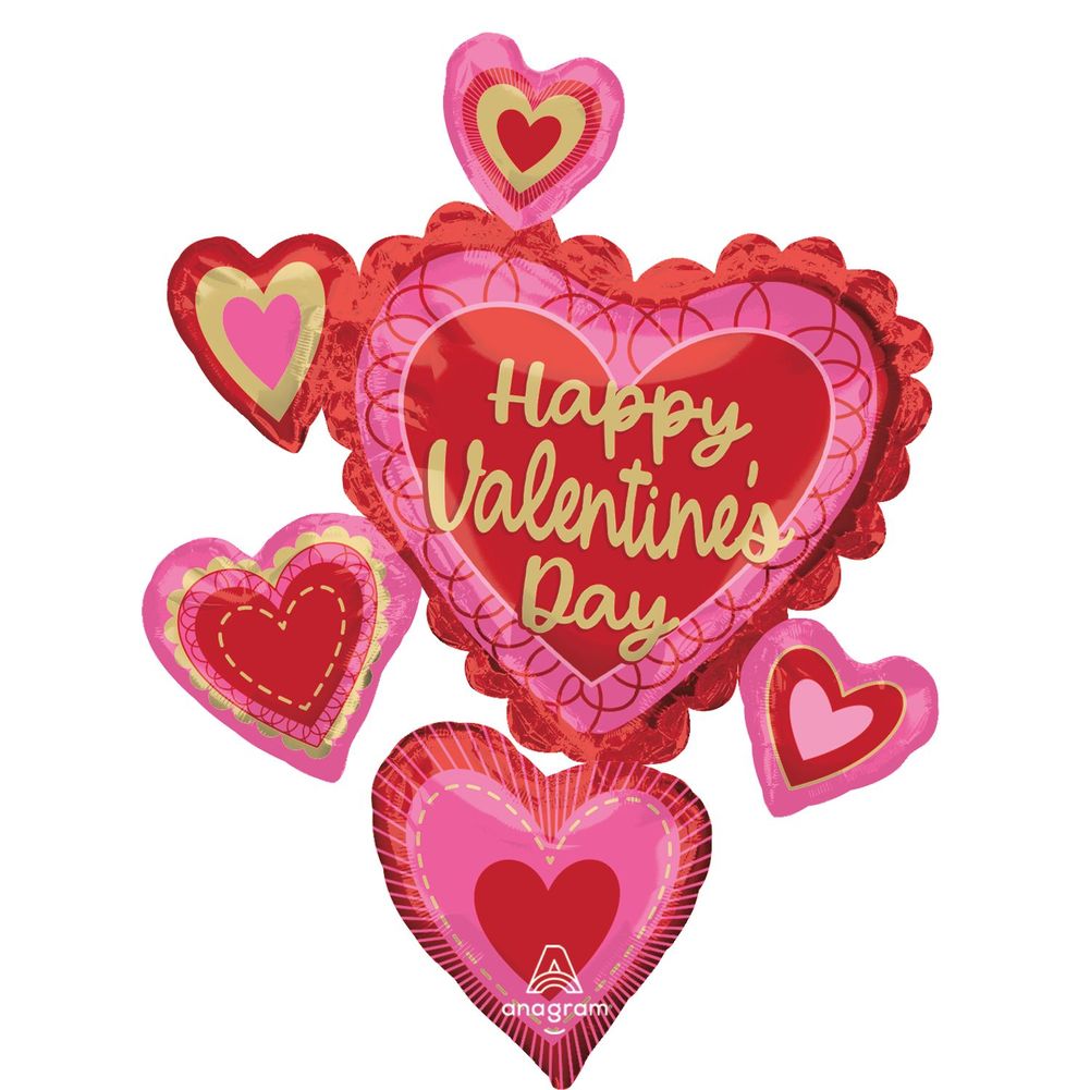 36" Scalloped Sweethearts Supershape Xl Foil Balloon (1ct)