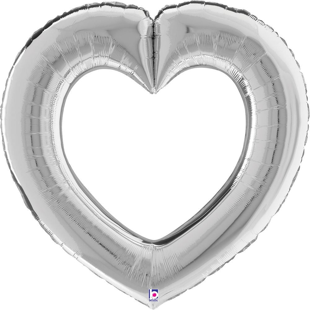 41" Linking Heart Silver Shape Foil Balloon (1ct)