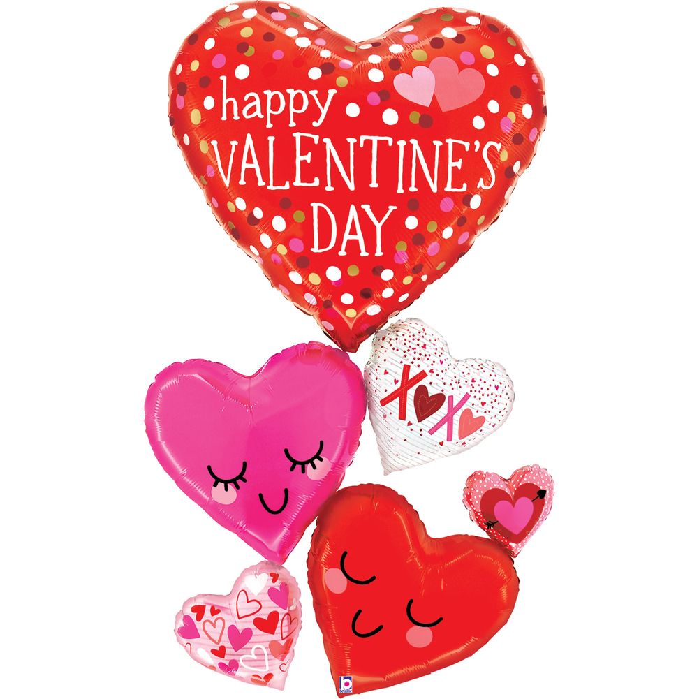 58" Special Delivery Valentine Happy Hearts Foil Balloon (1ct)