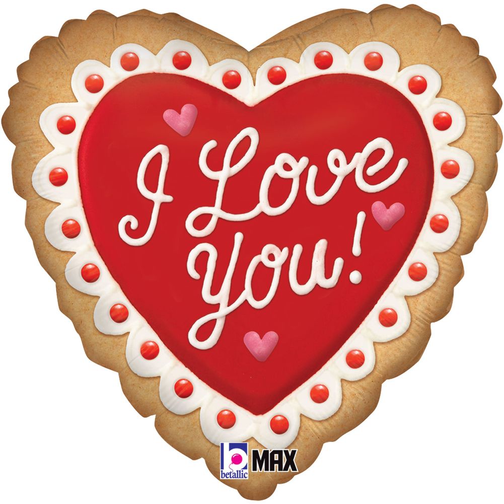 18" I Love You Cookie Max Float Heart Foil Balloon (1ct)