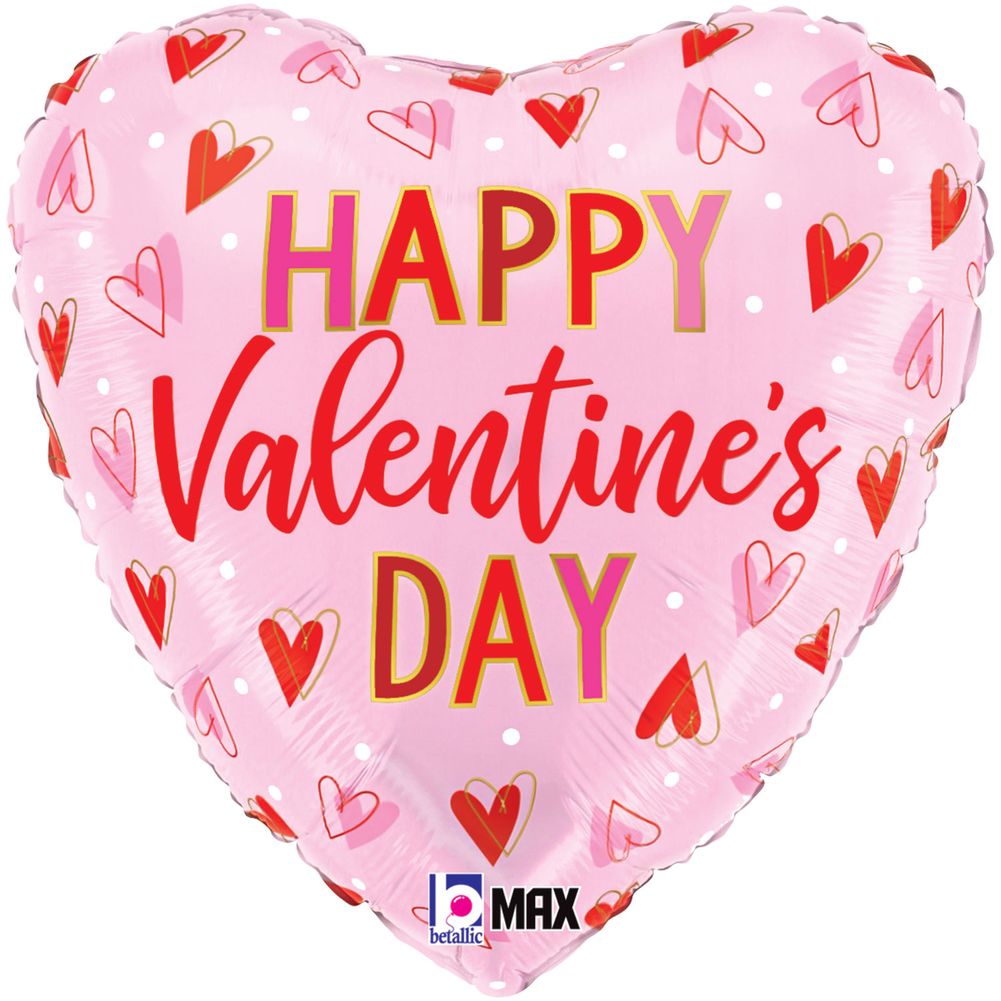18" Valentine Hearts Max Float Heart Foil Balloon (1ct)