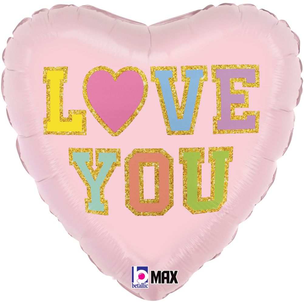 18" Love Patch Heart Max Float Heart Foil Balloon (1ct)