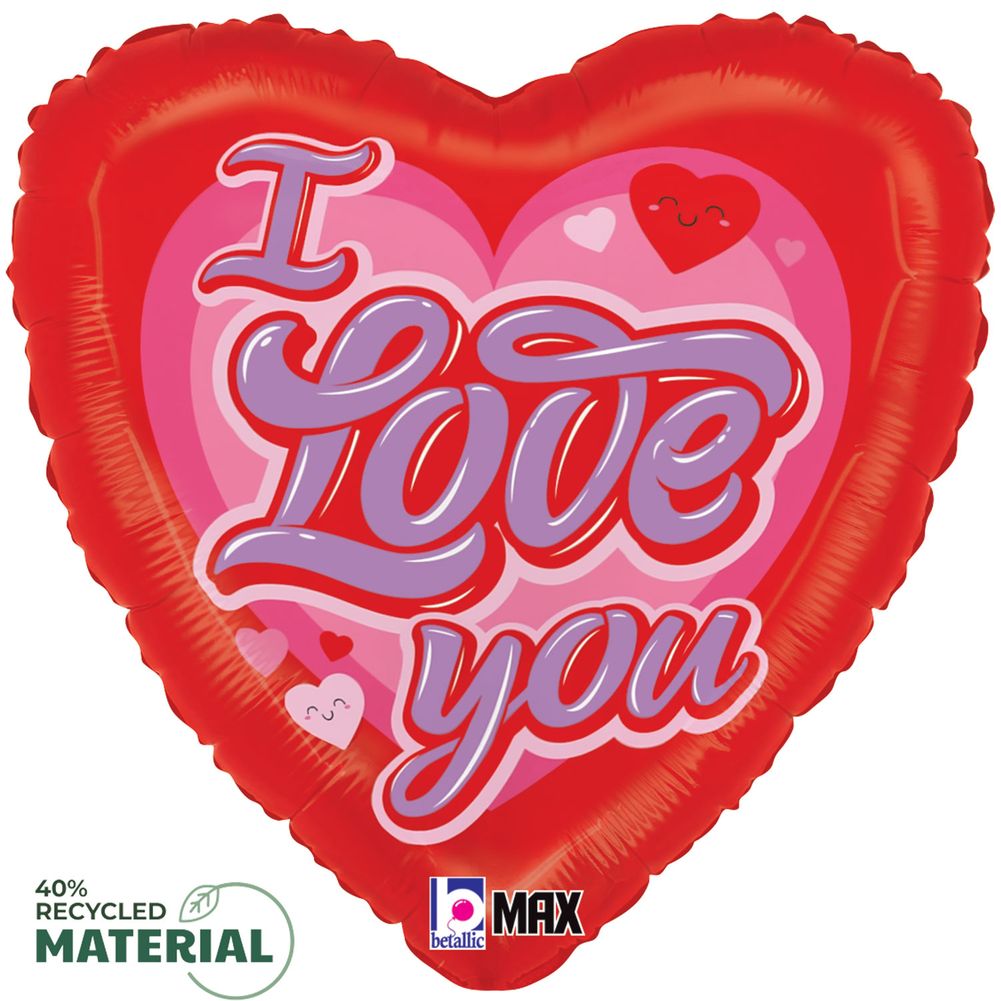 18" Retro Love You Max Float Foil Balloon (1ct)