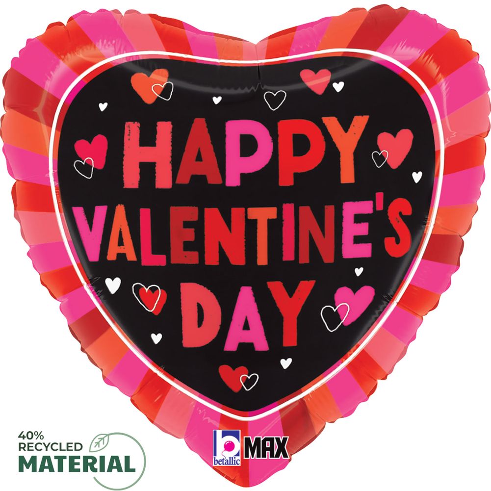 18" Valentine Bold Hearts Max Float Foil Balloon (1ct)