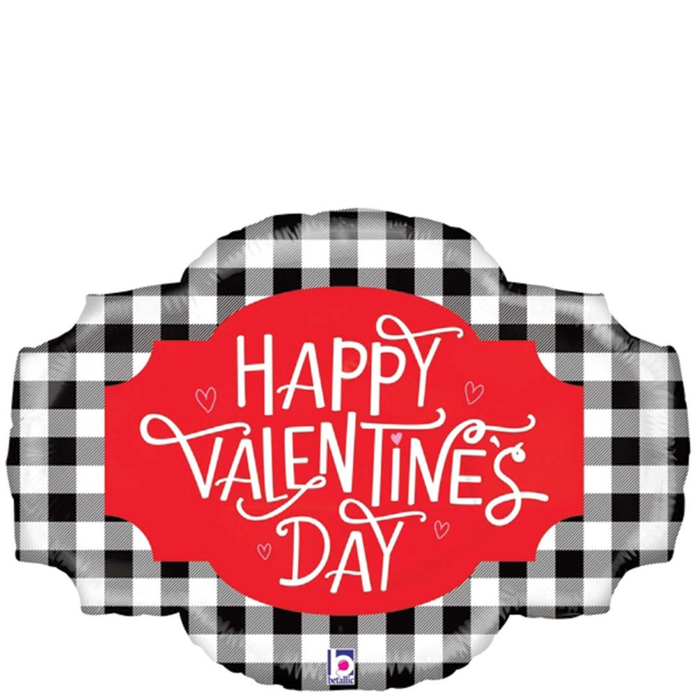32" Buffalo Plaid Valentine Foil Balloon (1ct)