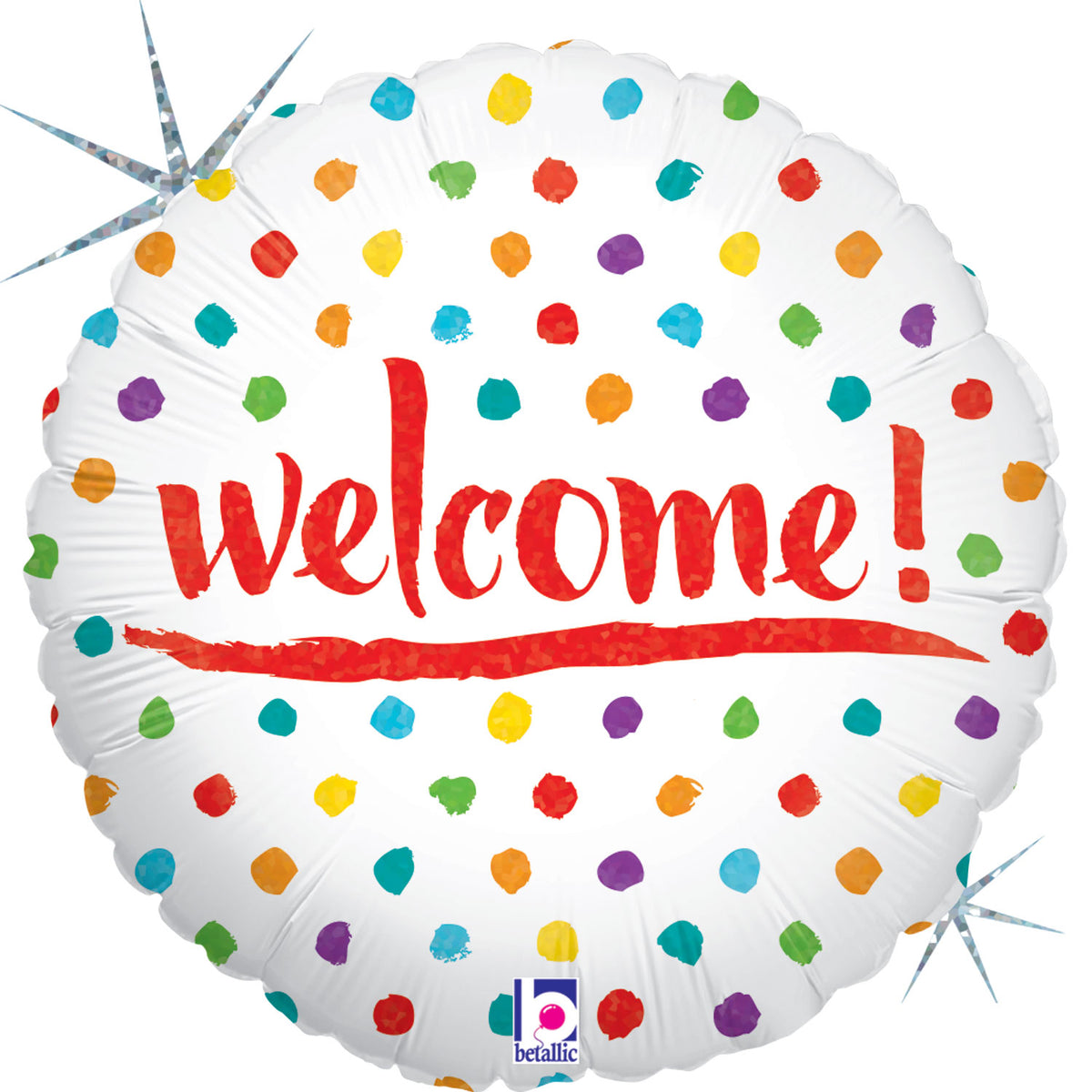 18" Welcome Dots Holographic