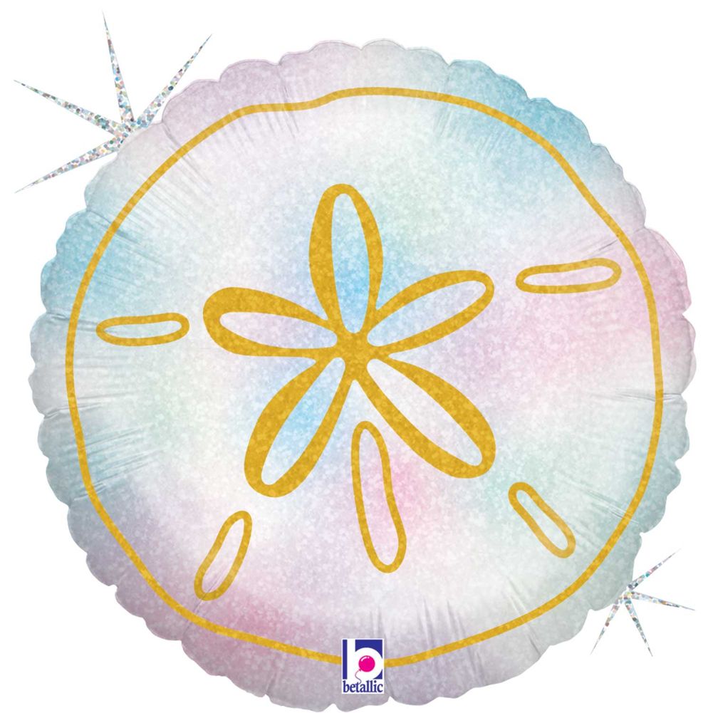 Glitter Sand Dollar Holographic 18" Foil Balloon (1ct)