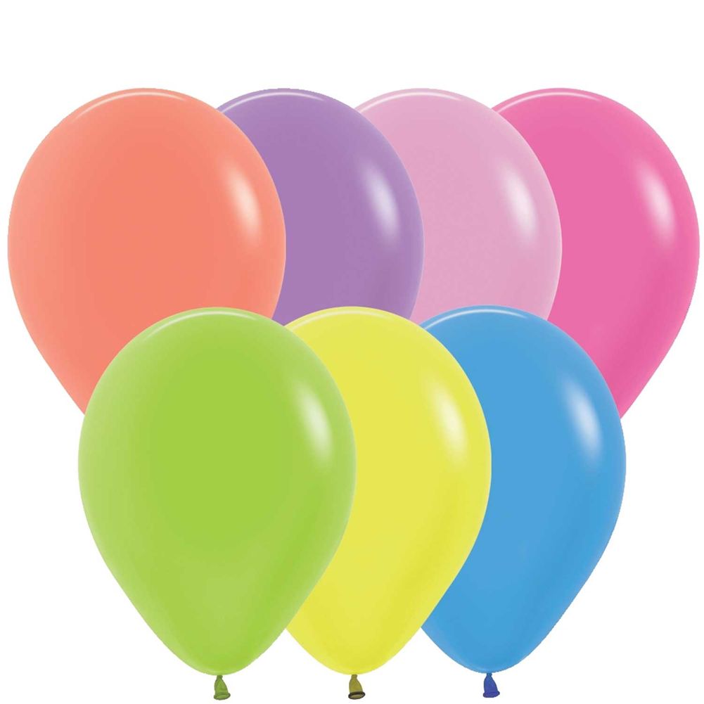 Sempertex 5" Neon Assortment Latex Balloons (100ct)