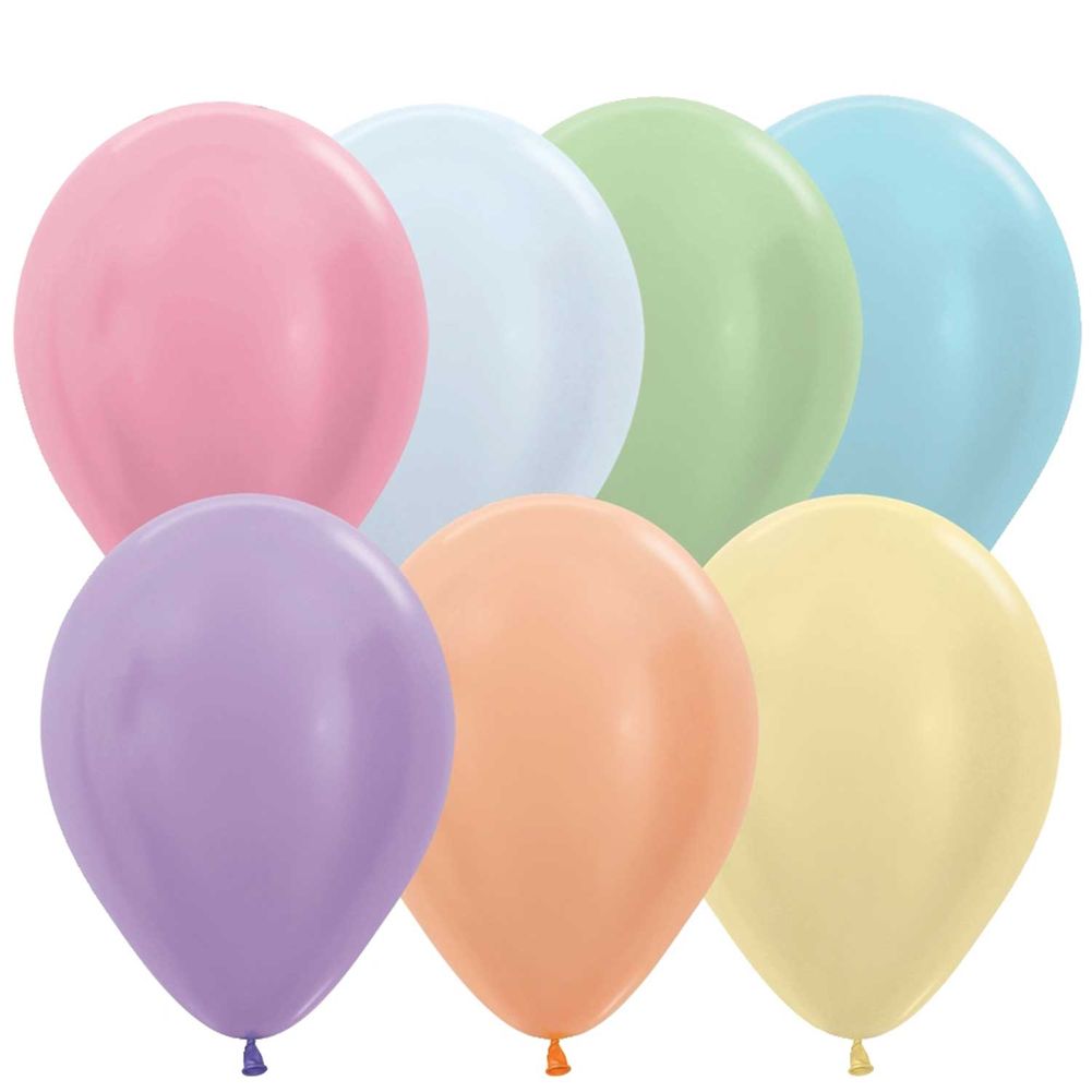 Sempertex 5" Pearl Assortment Latex Balloons (100ct)