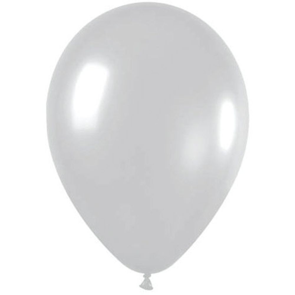 Sempertex 5" Metallic Silver Latex Balloons (100ct)
