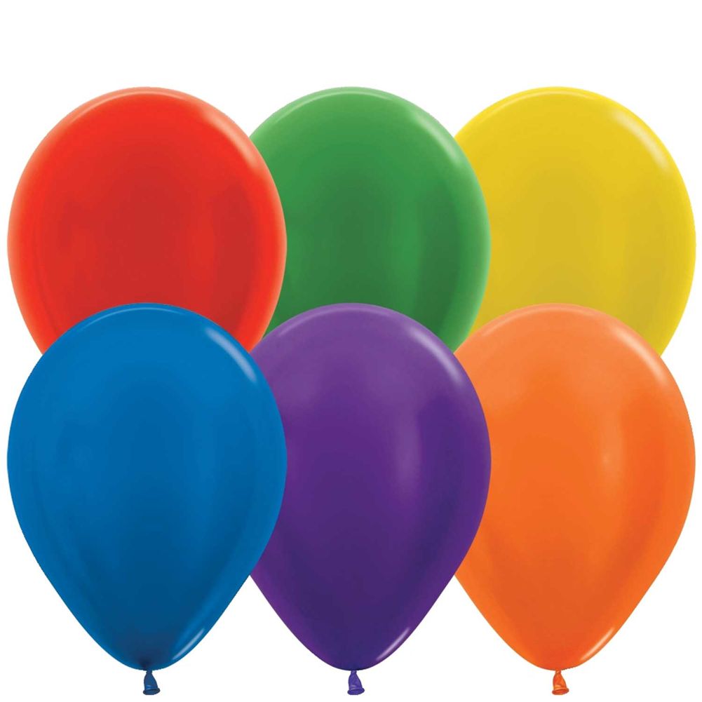 Sempertex 5" Metallic Assortment Latex Balloons (100ct)