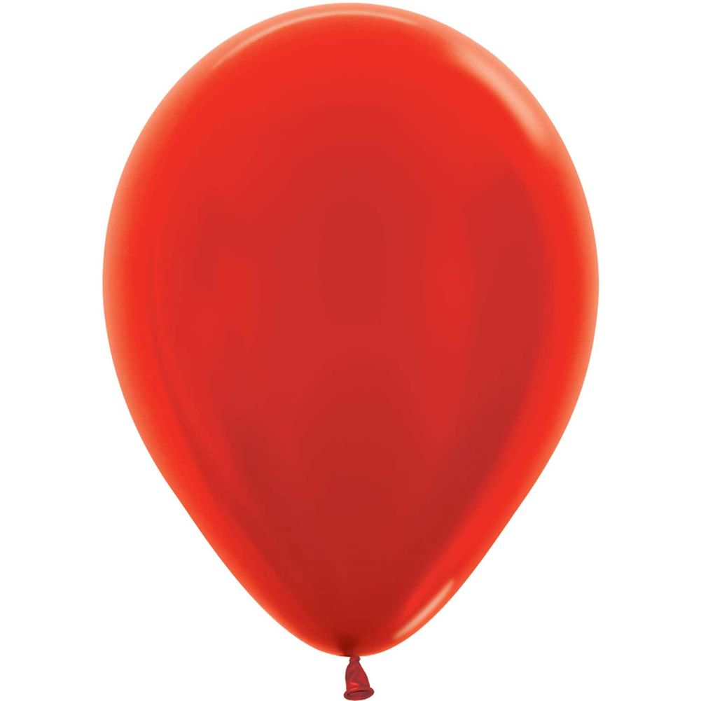 Sempertex 5" Metallic Red Latex Balloons (100ct)