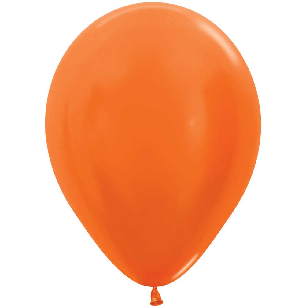 Sempertex 5" Metallic Orange Latex Balloons (100ct)