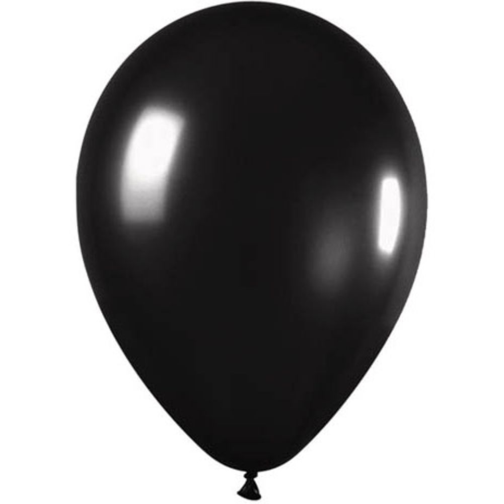 Sempertex 5" Metallic Black Latex Balloons (100ct)