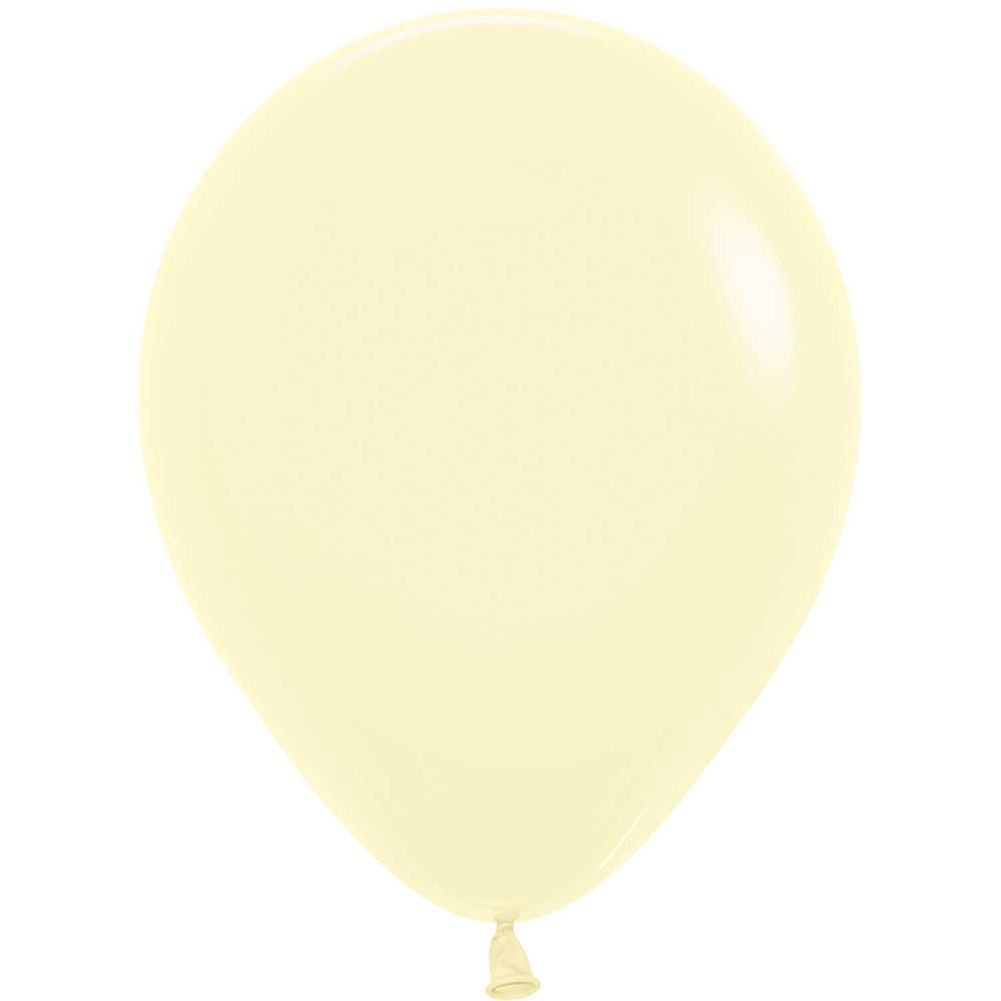 Sempertex 5" Pastel Matte Yellow Latex Balloons (100ct)