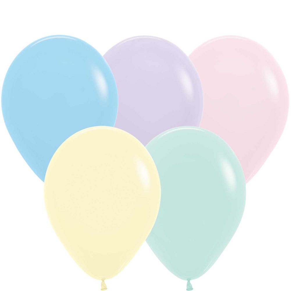 Sempertex 5" Pastel Matte Assorted Latex Balloons (100ct)