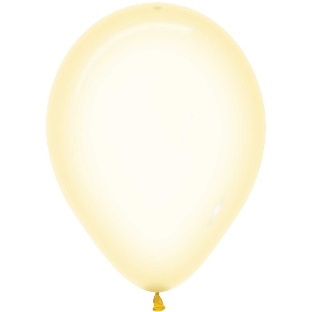 Sempertex 5" Crystal Pastel Yellow Latex Balloons (100ct)