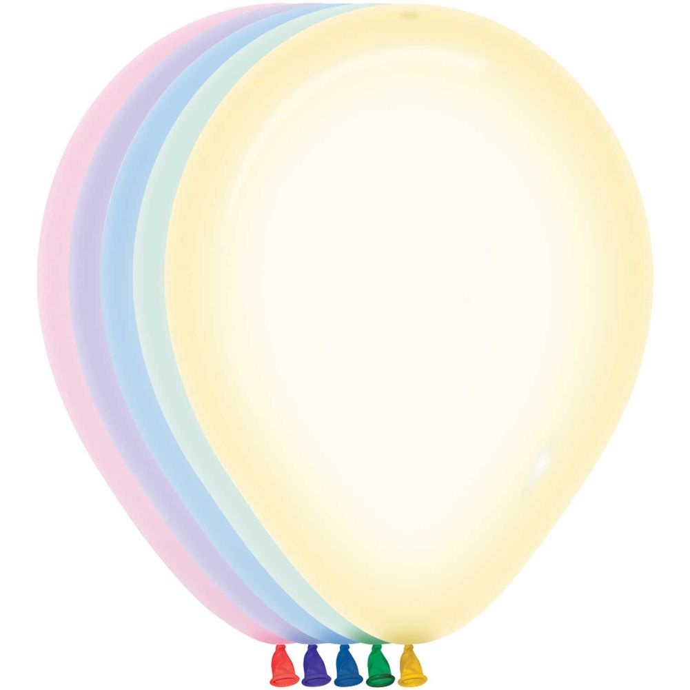 Sempertex 5" Crystal Pastel Assortment Latex Balloons (100ct)