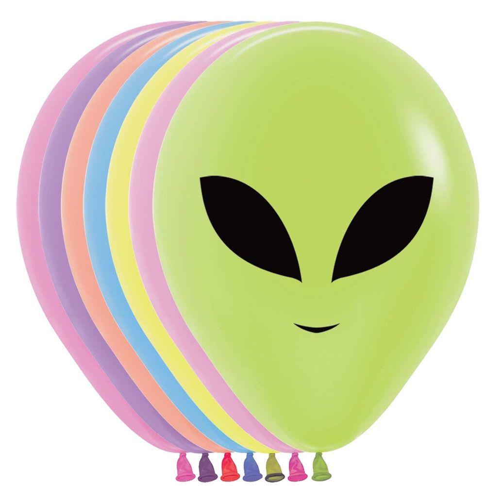 Neon Assortment Alien Latex Balloons 5'' (100ct)
