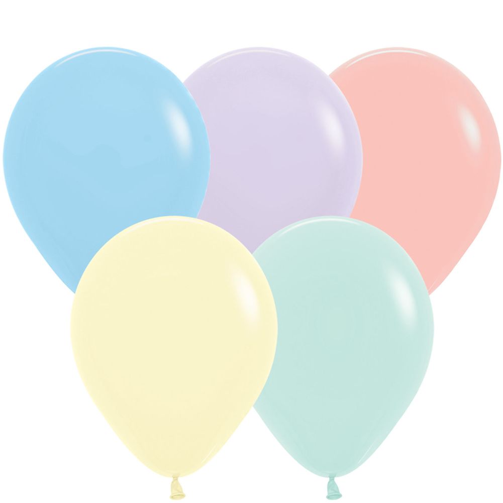 Sempertex 5" Pastel Matte Assorted Latex Balloons (100ct)