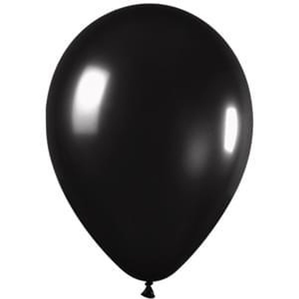 Sempertex 11" Metallic Black Latex Balloons (100ct)